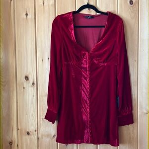 Lulu's Red Long Sleeve Dress